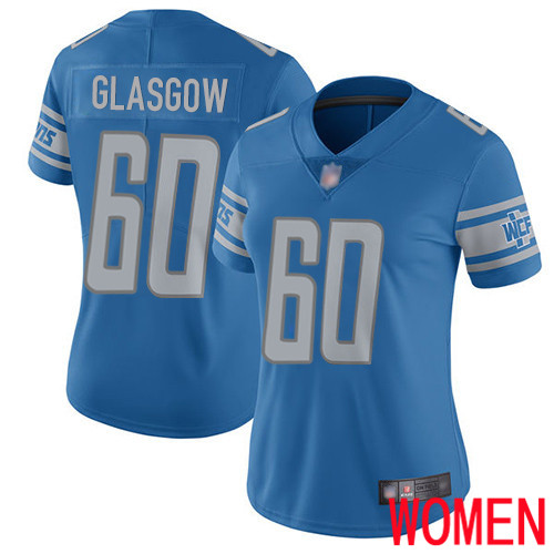 Detroit Lions Limited Blue Women Graham Glasgow Home Jersey NFL Football #60 Vapor Untouchable->women nfl jersey->Women Jersey